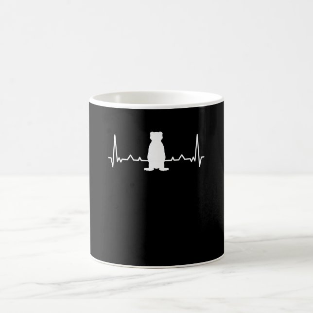Heartslag och silhuett av illrar kaffemugg (Center)