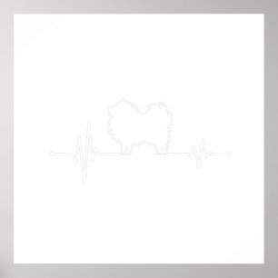 Heartslag Pommern Spitz Hundägare Gift ECG Puls Poster