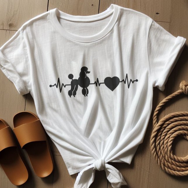 Heartslag pudel t shirt (Heartbeat poodle love minimalism doglover)