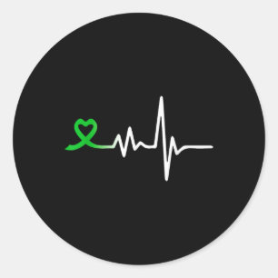 Heartslag Ribbon Mental Health Awareness För manar Runt Klistermärke