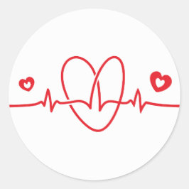 Heartslag Scribbles Runt Klistermärke