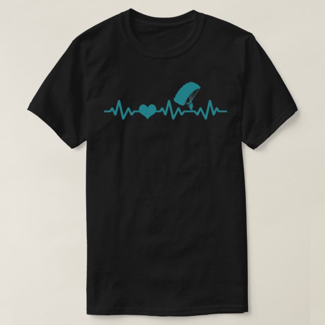Heartslag skydiving parachuting t shirt (Design framsida)
