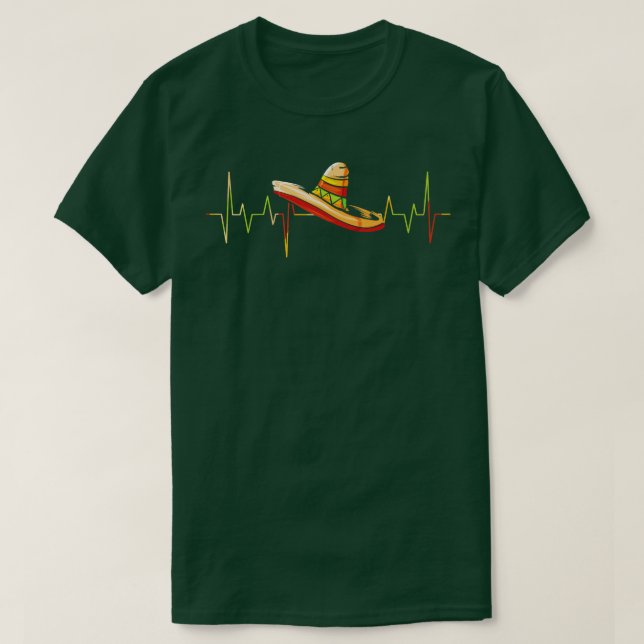 Heartslag Sombrero Heartslag Mexiko Cinco T Shirt (Design framsida)