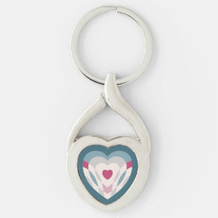 Heartslag Twisted Heart Silverfärgad Nyckelring