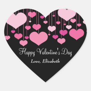 Heartstringsvalentinklistermärke Hjärtformat Klistermärke