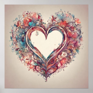 Heartstrupper- vattenfärgning hjärtmålning poster