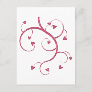 HEARTSWIRL ROSA HEARTS VINE SWIRL GRAPHIC KÄRLEK F VYKORT