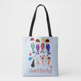 Heartthrobs Cute Retro Music Band Illustration Tygkasse