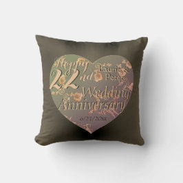 HeartThrow Pillow 22:a Bröllop-årsdagen Kudde