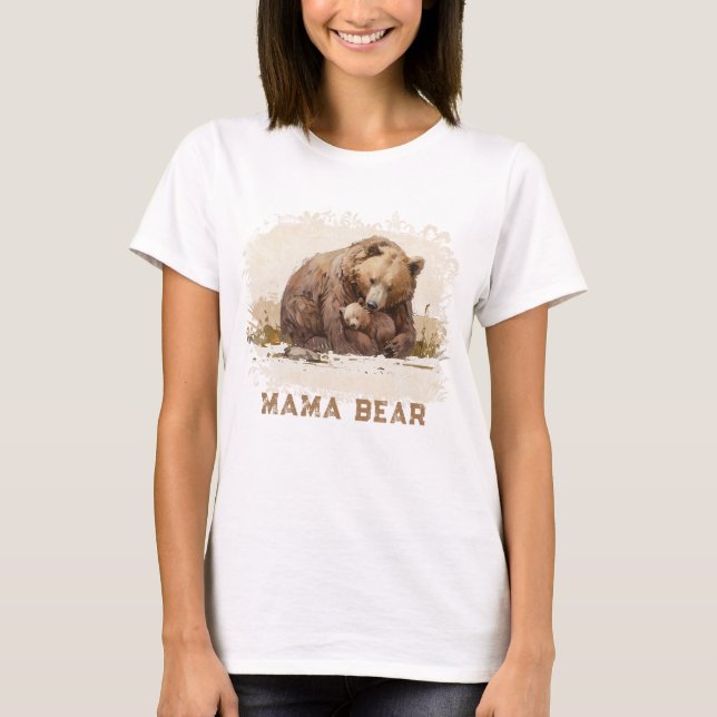 Heartwarm AP72 MAMMA BEAR Unge Mors dag-kort T Shirt (Framsida)