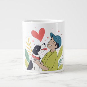 Heartwarm Boy Hugger Hund Mugg Jumbo Mugg