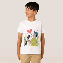 Heartwarming Boy Hugger Hund T-Shirt