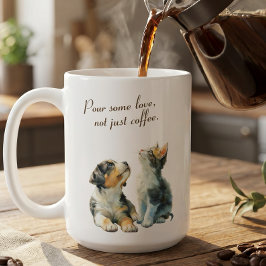 Heartwarming Gaze: Pour Some Love Custom Kaffemugg