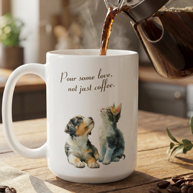 Heartwarming Gaze: Pour Some Love Custom Kaffemugg (Skapare uppladdad)