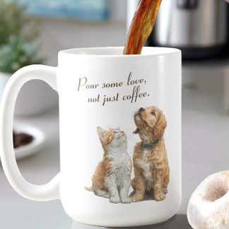 Heartwarming Gaze: Pour Some Love Custom Kaffemugg