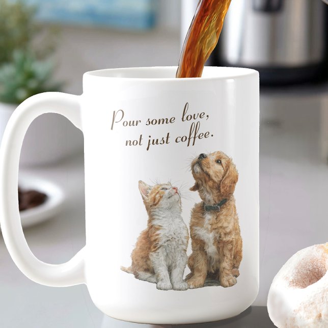 Heartwarming Gaze: Pour Some Love Custom Kaffemugg (Skapare uppladdad)