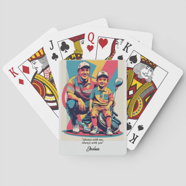 Heartwarming Pappa & Son Golf Moment på fars dag Casinokort (Baksidan)