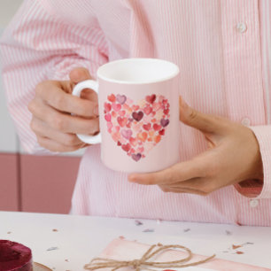 Heartwarming Sip Hjärter för vattenfärg Valent Kaffemugg