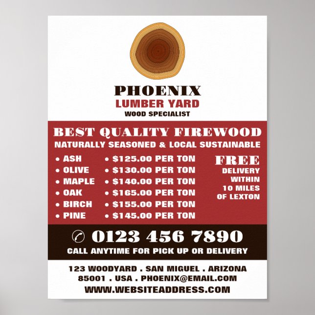 Heartwood-Logotyp, Lumber/Timber/Wood Yard Advert Poster (Framsidan)