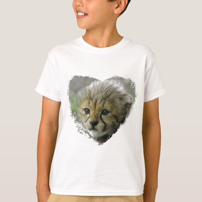 Hearty Cheetah kitten Tee Shirt (Framsida)