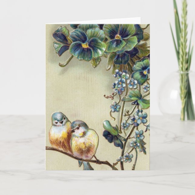 Hearty Grattiss Vintage Birds Kort (Framsida)
