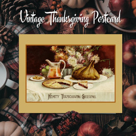 Hearty Thanksgiving Hälsning Vintage Vykort