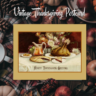 Hearty Thanksgiving Hälsning Vintage Vykort