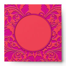 HeartyParty Raspberry and Magenta Damask Heart