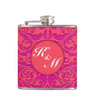HeartyParty Raspberry and Magenta Damask Heart Fickplunta