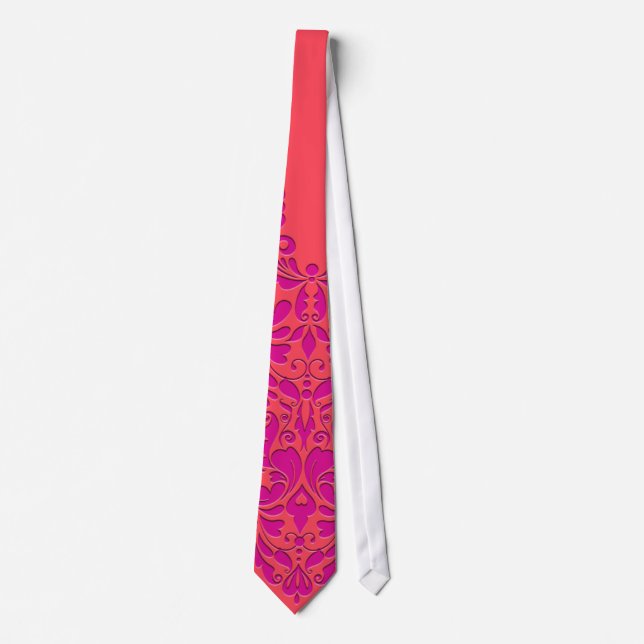 HeartyParty Raspberry and Magenta Damask Heart Slips (Framsida)