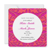 HeartyParty Raspberry and Magenta Damask Heart