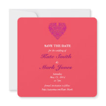 HeartyParty Raspberry and Magenta Damask Heart