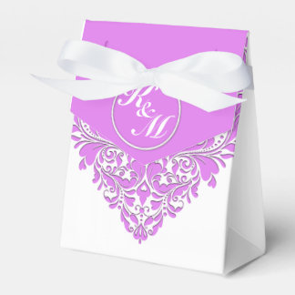 HeartyParty Rosa and White Damask Heart Presentaskar