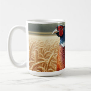 Heasant i Golden Wheat Fält med bondhus Kaffemugg