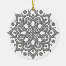 Heasted-Grått och White Lotus Snowflake Ornament
