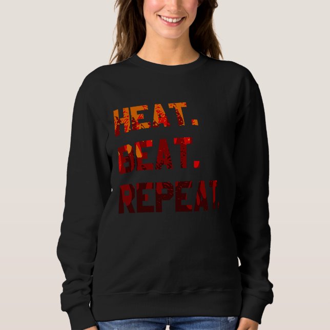 Heat Beat Repeat Blacksmith Anvil Bladesmith Forge T Shirt (Framsida)