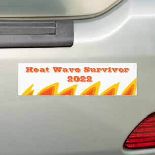 Heat Wave Survivor 2022 Bumper Sticker Bildekal