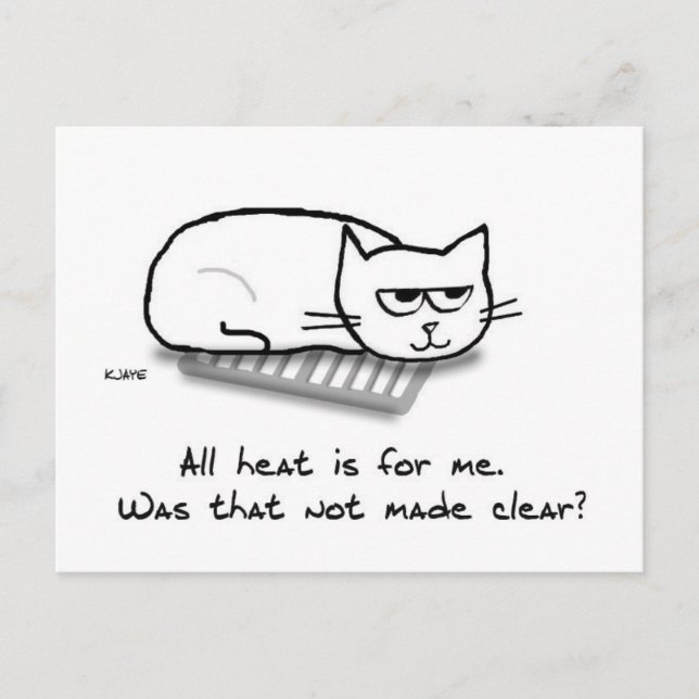 Heater Vent Cat - Funny Cat Gift Vykort (Framsida)