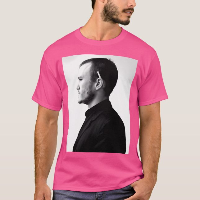 Heath Ledger Black and White Actor T Shirt (Framsida)