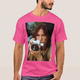 Heath Ledger with Vintage Camera White Background T Shirt