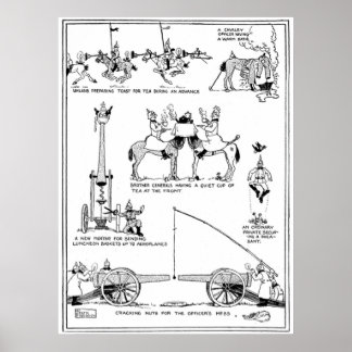 Heath Robinson Cracking Nöt Världskrig I Tecknad F Poster
