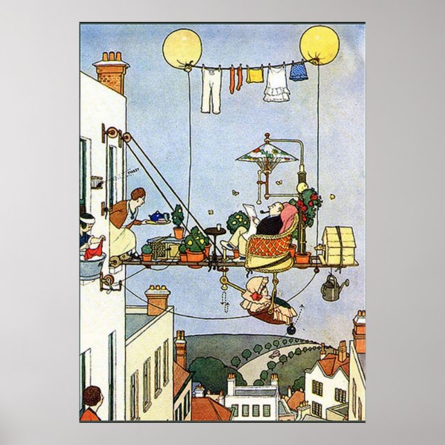 Heath Robinson Illustration Home Comforts W Heath Poster (Framsidan)