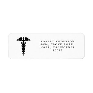 Heathcare Icon Doktor Studenten Returadress Etikett