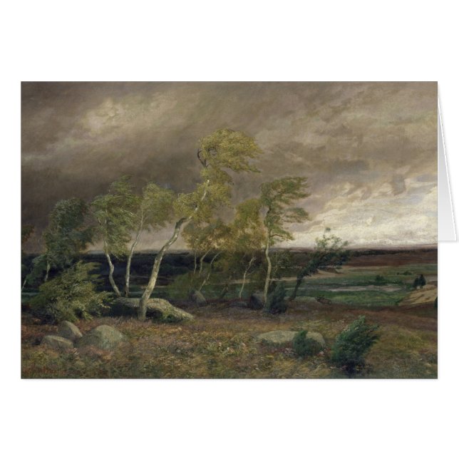 Heathen i en storm, 1896 hälsningskort (Framsidan Horizontal)