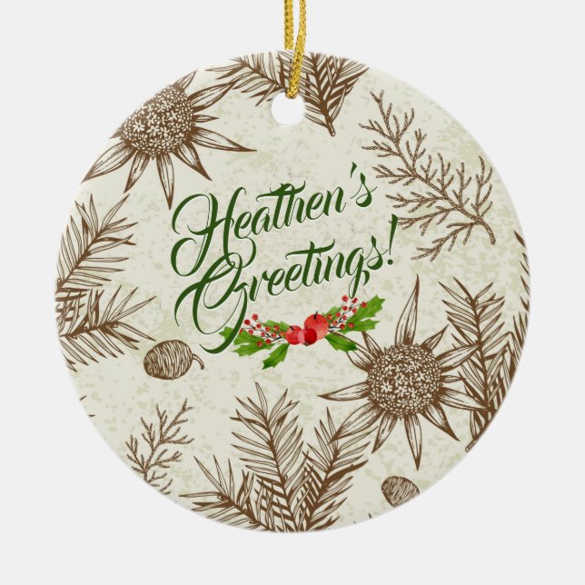 Heathen's Hälsning Atheist Ornament (Framsidan)