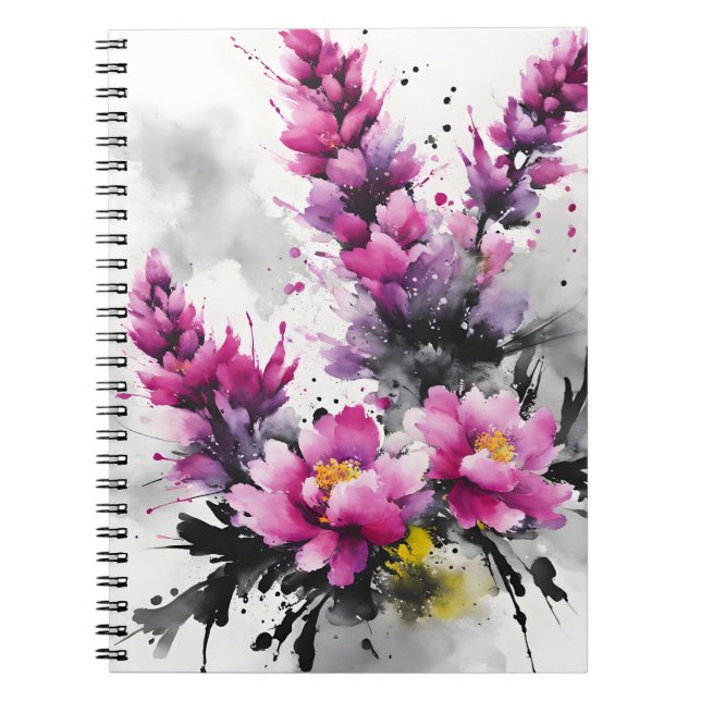Heather - Akvarellblommor Anteckningsbok (Framsidan)