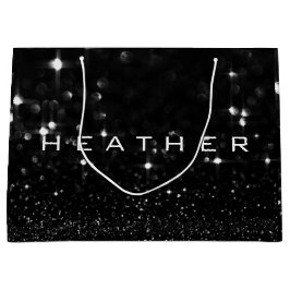 Heather Black White Glitter Favor Spark