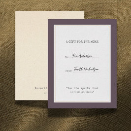 Heather & Dusk Graduation Gift Insert Card Tack Kort