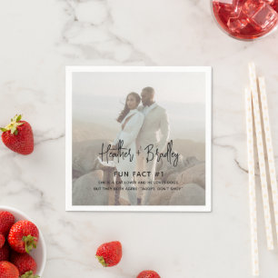 Heather Elegant Minimal Modern Bröllop Pappersservett