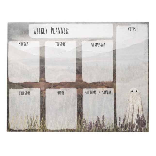 Heather Ghost Weekly Planner Anteckningsblock (Framsida)